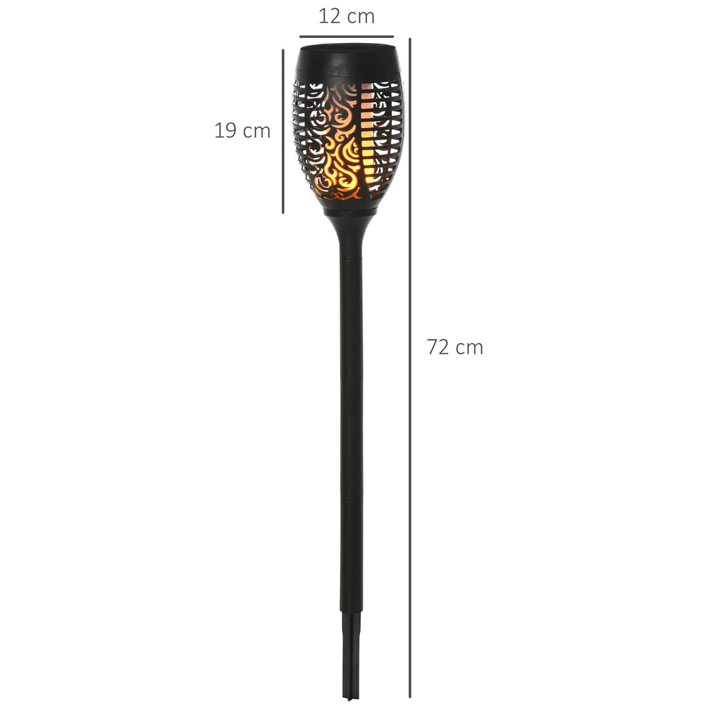 Outsunny Solar Gartenleuchte 4er-Set LED flackerndes Licht Outdoor