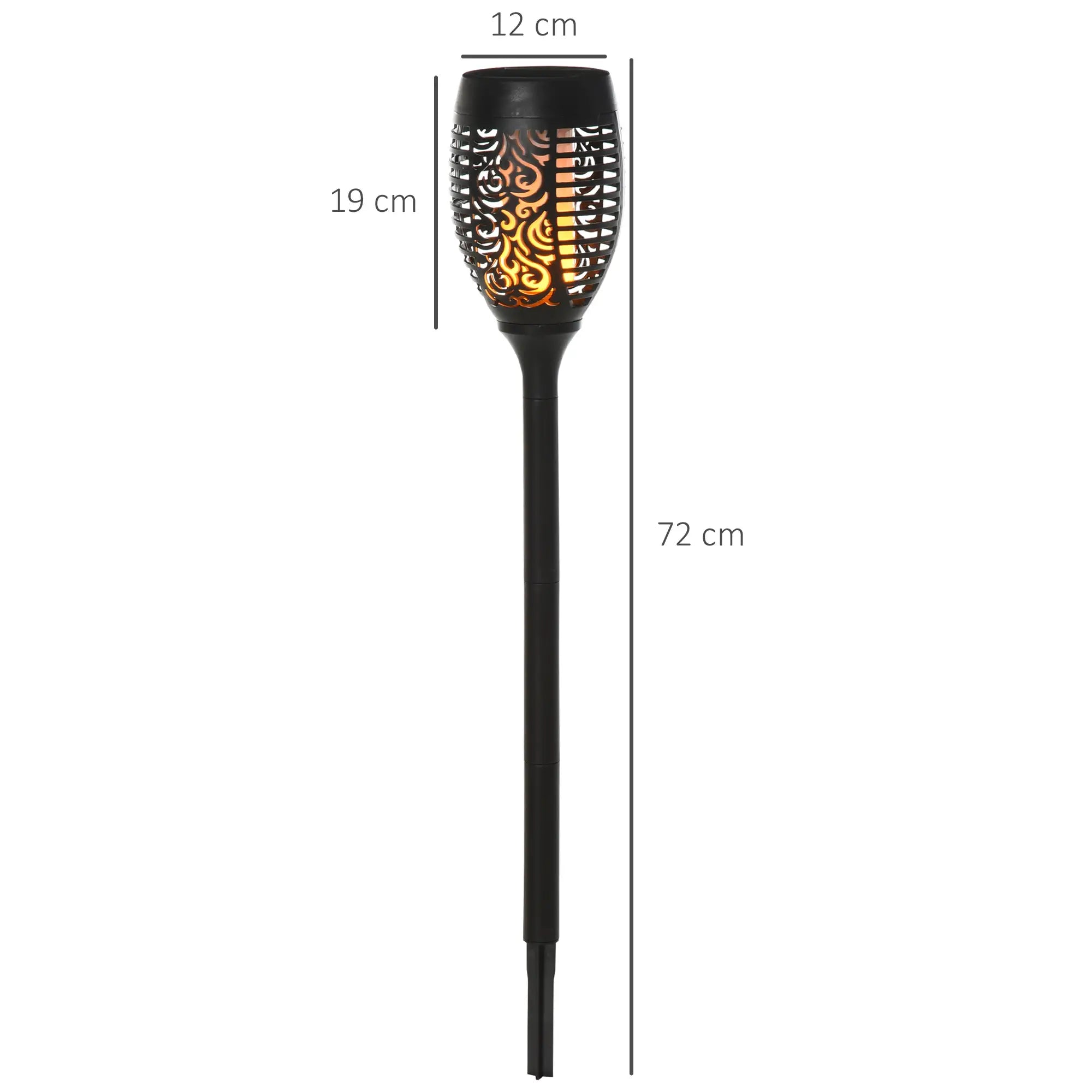 Outsunny Solar Gartenleuchte 4er-Set LED flackerndes Licht Outdoor