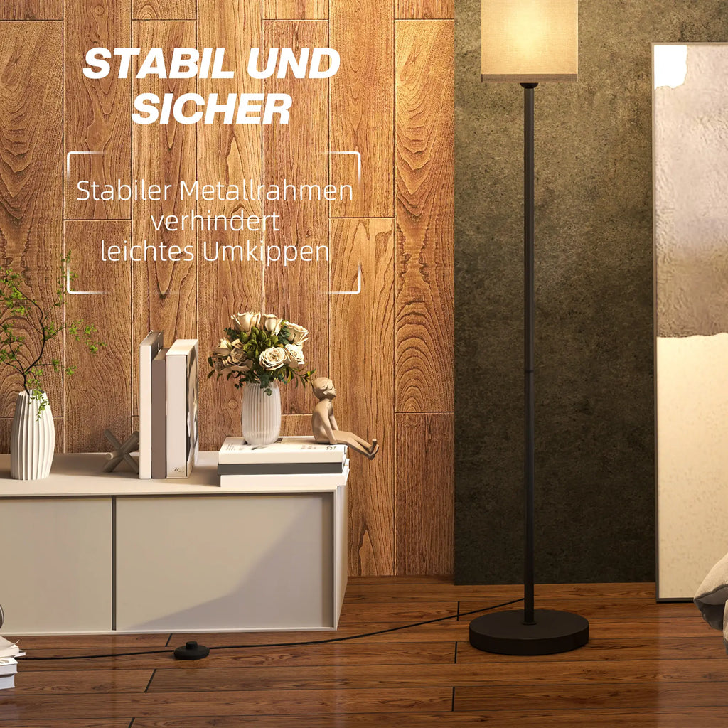 HOMCOM Stehlampe mit Fußschalter und Leinenoptik-Schirm