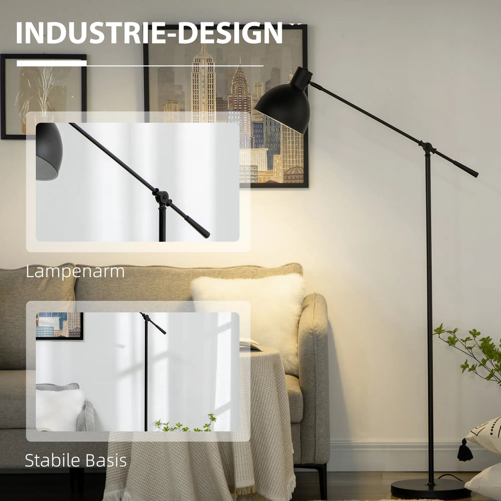 HOMCOM Stehleuchte Industrie-Design höhenverstellbar