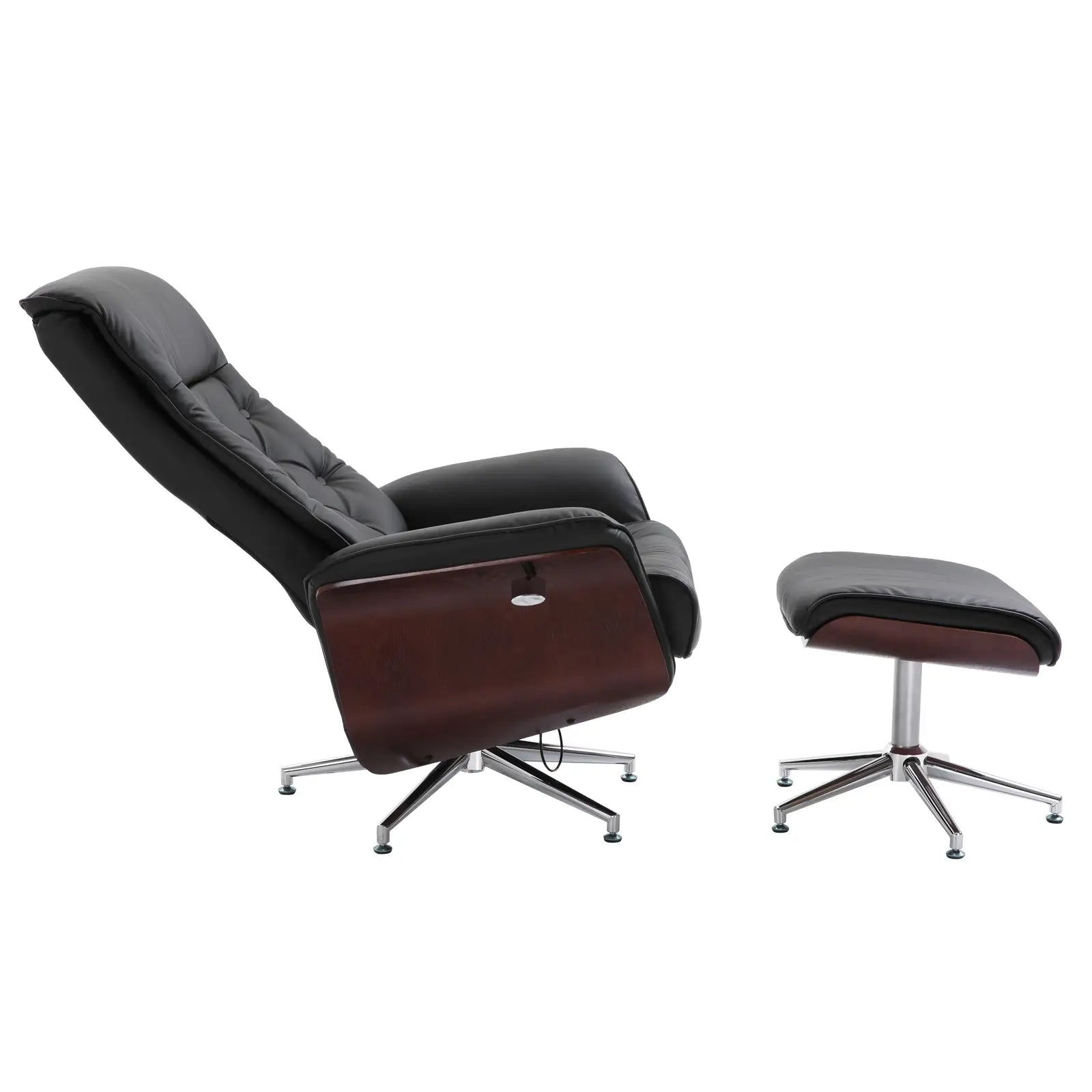 HOMCOM Relaxsessel mit Hocker 360° drehbar 145° neigbar Chesterfield