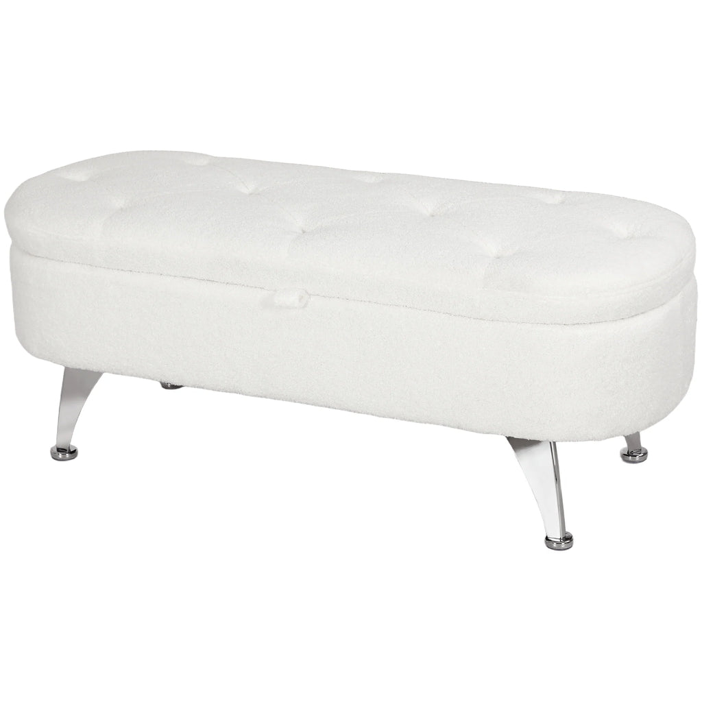 HOMCOM Sitzbank mit Stauraum 114 × 47 × 46,5 cm Weiß