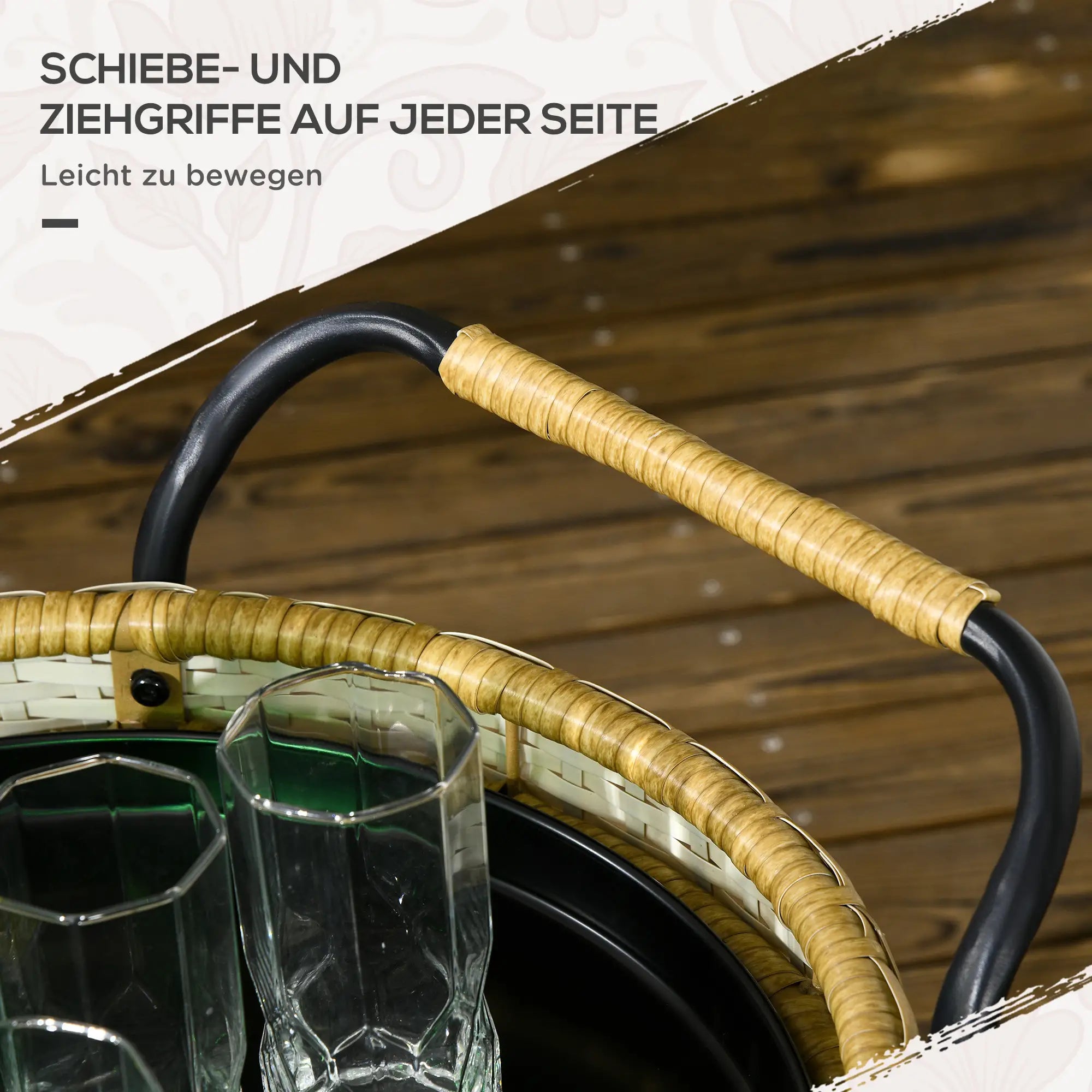 Outsunny Servierwagen, Φ50 x 66 cm