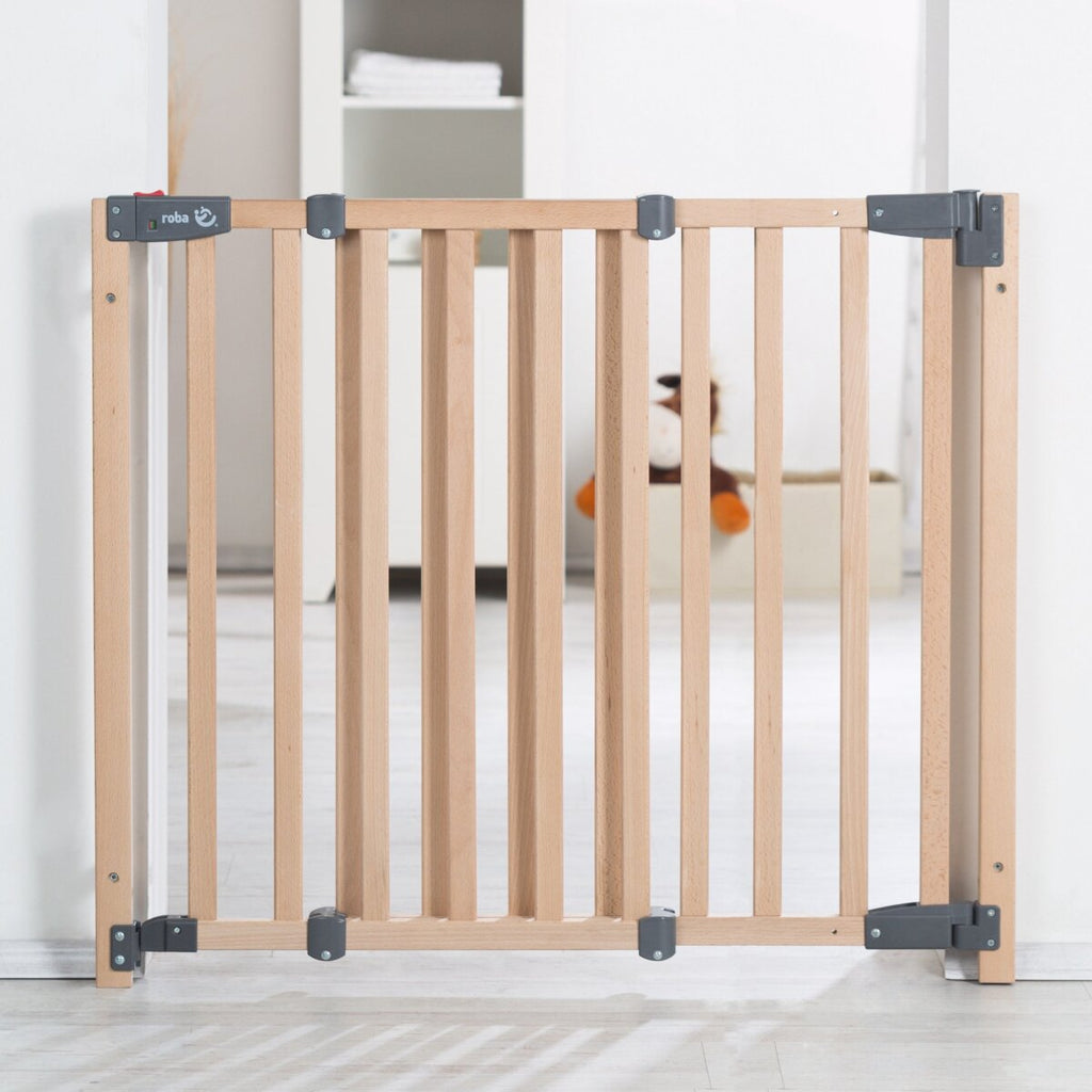 roba Türschutzgitter 'Safety Up', Schutzgitter mit Ampelfunktion, Buche massiv, 70 - 118,5 cm - B-Ware sehr gut