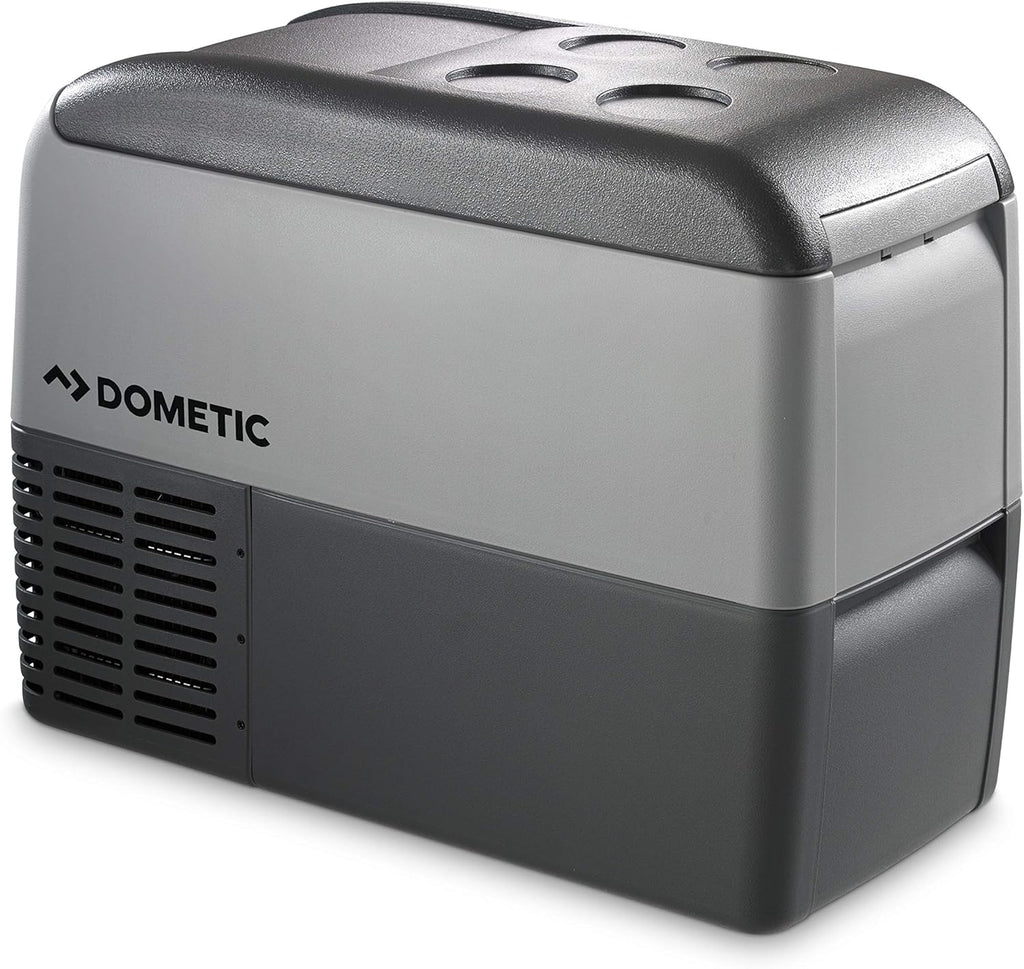 DOMETIC CoolFreeze CDF 36, tragbare elektrische Kompressor-Kühlbox/Gefrierbox, 31 Liter, 12/24 V für Auto, LKW oder Boot mit Batteriewächter, Grau