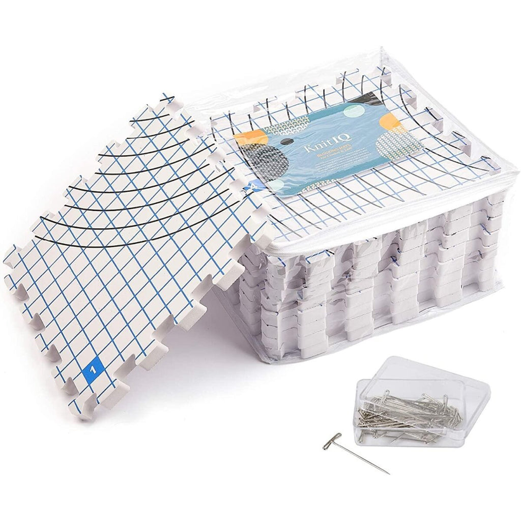 KnitIQ Spannmatten Häkel-Set – 9 1,9 cm tiefe Spannunterlagen, 32 x 32cm - B-Ware sehr gut