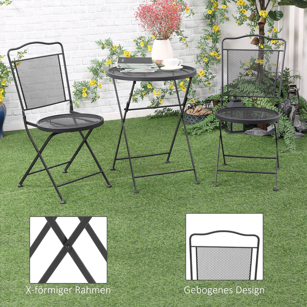 Outsunny Gartenmöbelset 3-teilig faltbar Balkonset Outdoor