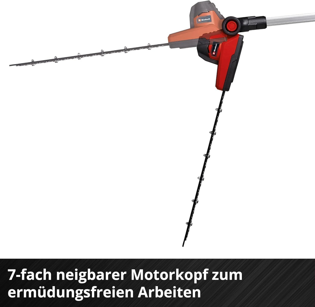 Einhell Akku-Teleskop-Heckenschere GC-HH 18/45 Li T-Solo Power X-Change (Lithium-Ionen, Hauptgriff drehbar, Metallgetriebe, Motorkopf 7-fach neigbar, ohne Akku und Ladegert)