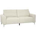 HOMCOM Dreisitzer Sofa Couch mit Federkern und Rückenkissen Cremeweiß