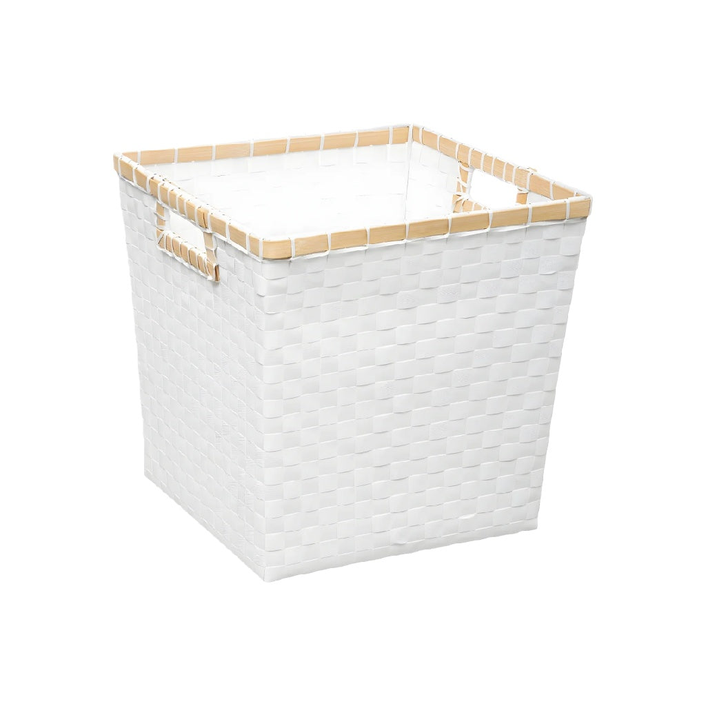 Panier de rangement en osier tressé, Blanc