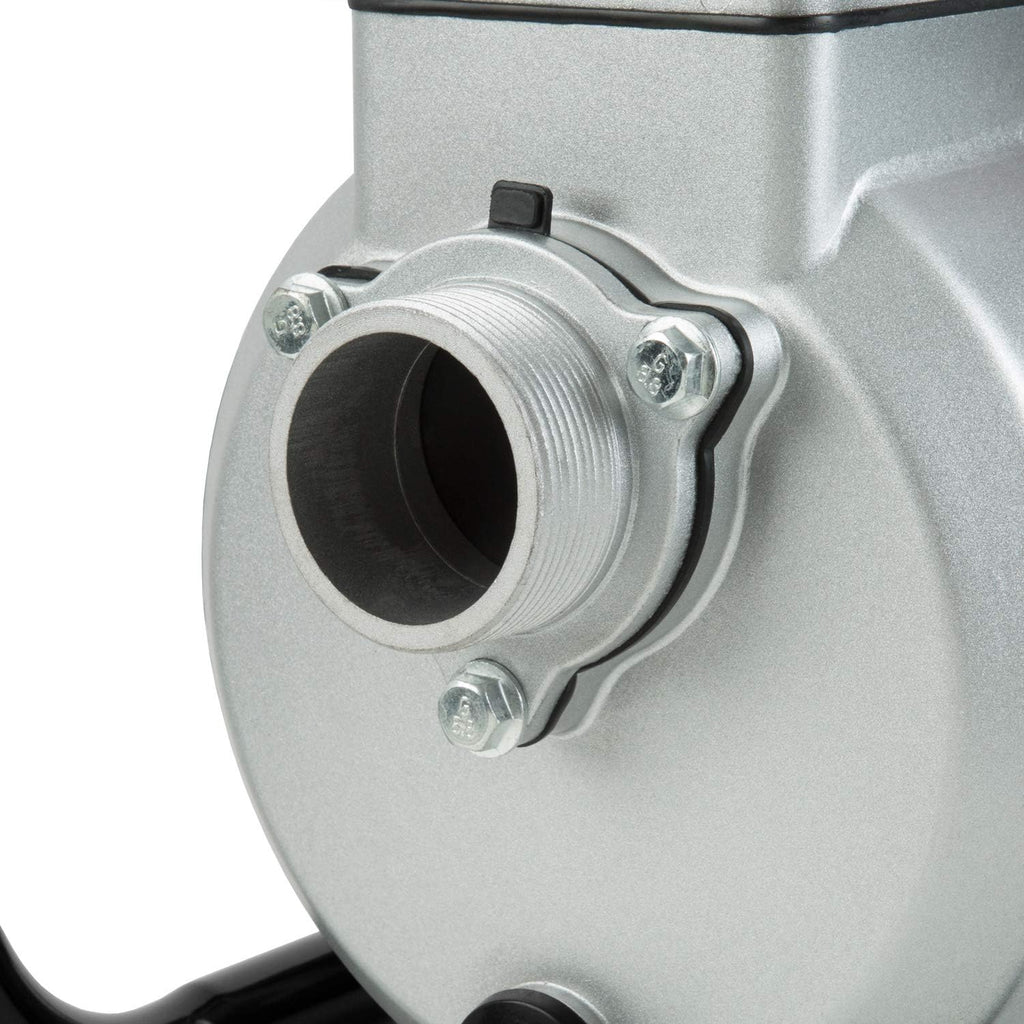 EBERTH 5,5PS Wasserpumpe mit 30.000l/h und 30m Förderhöhe, 2 Zoll Anschluss, Gartenpumpe Schmutzwasserpumpe mit 4-Takt-Motor und 7m Ansaughöhe, Benzin Pumpe, Seilzugstart, Metallfuß, Tragegriff