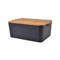 Boîte de rangement en plastique avec couvercle en bambou, Gris