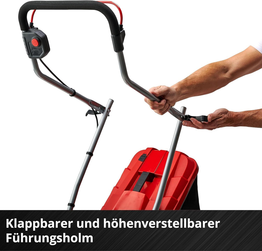Einhell Akku-Rasenmher GE-CM 18/33 Li Kit Power X-Change (18 V, 33 cm Schnittbreite, bis 200 m, Brushless, 30L Fangkorb, 25-65 mm Schnitthhe, inkl. 4,0 Ah Akku + Ladegert)