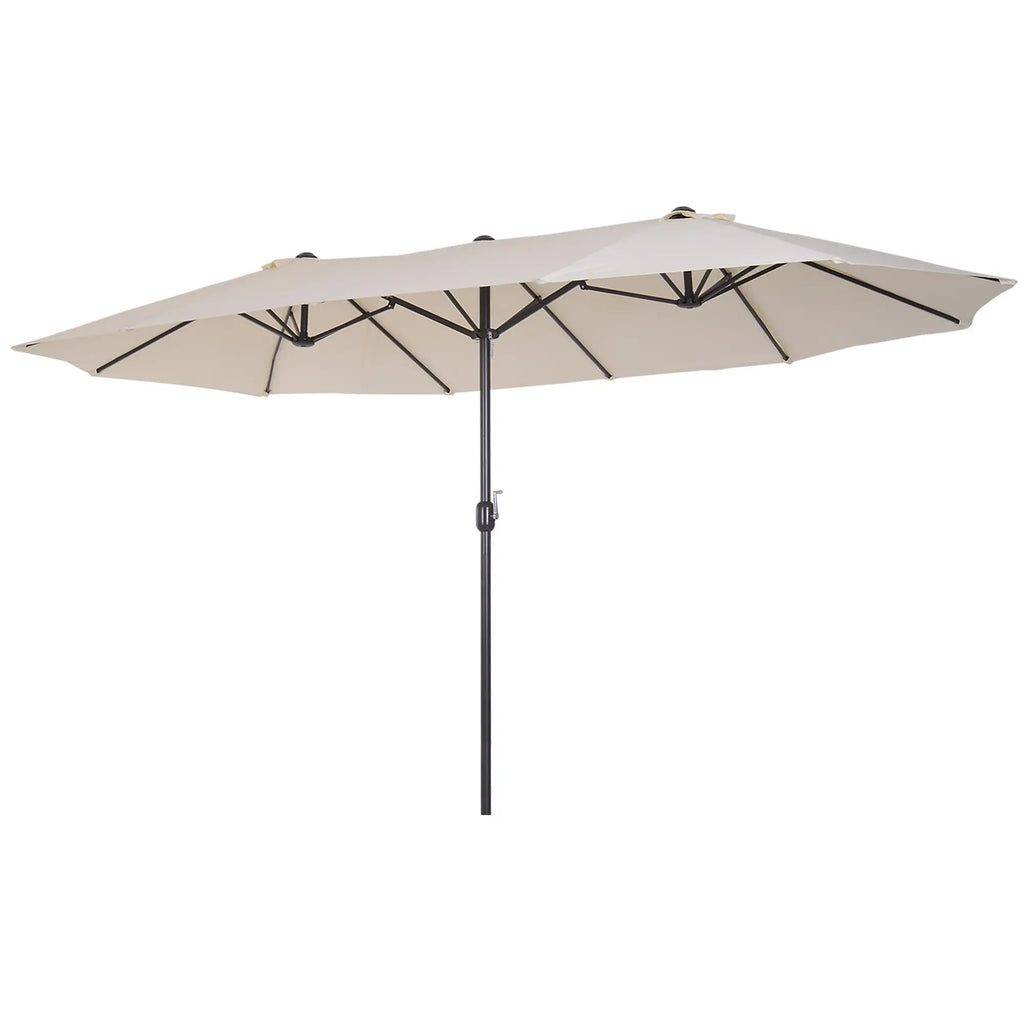 Outsunny Doppel-Sonnenschirm Gartenschirm XXL mit Handkurbel Lüftung