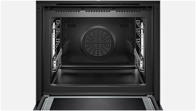 Bosch HMG7361B1, Serie 8 smarter Einbau-Backofen mit Mikrowellenfunktion, 60 x 60 cm, Made in Germany, Schwarz, Air Fry, Digitaler Bedienring, Touchdisplay, Automatikprogramme, Reinigungsunterstützung