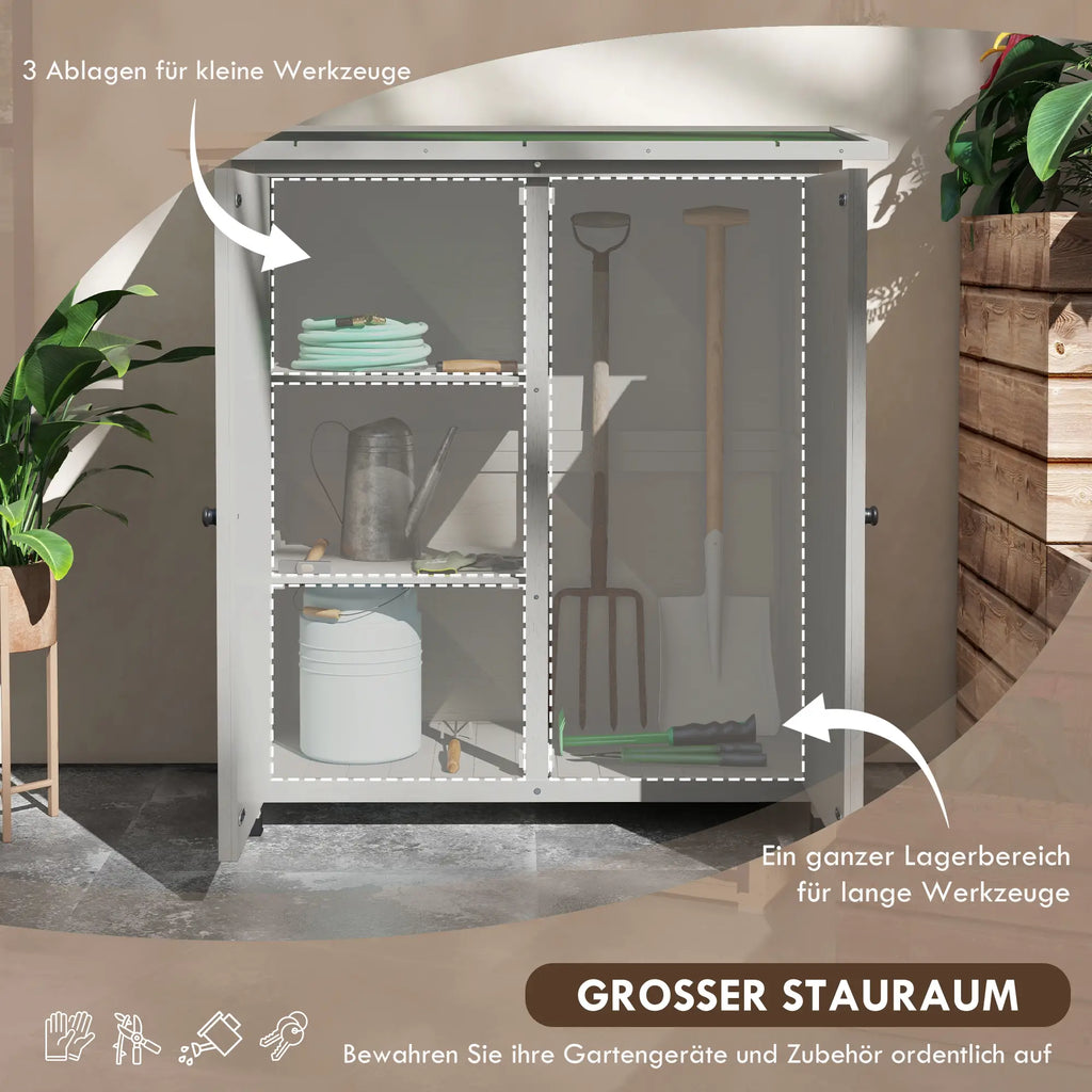 Outsunny Gartenschrank Outdoor 2 Fächer wetterfest