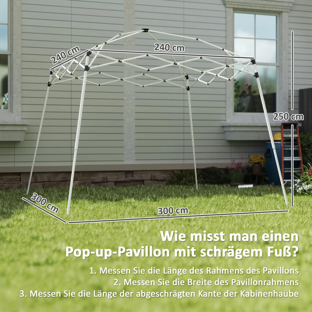 Outsunny Ersatzdach 3x3 m Hellgrau für Pavillon