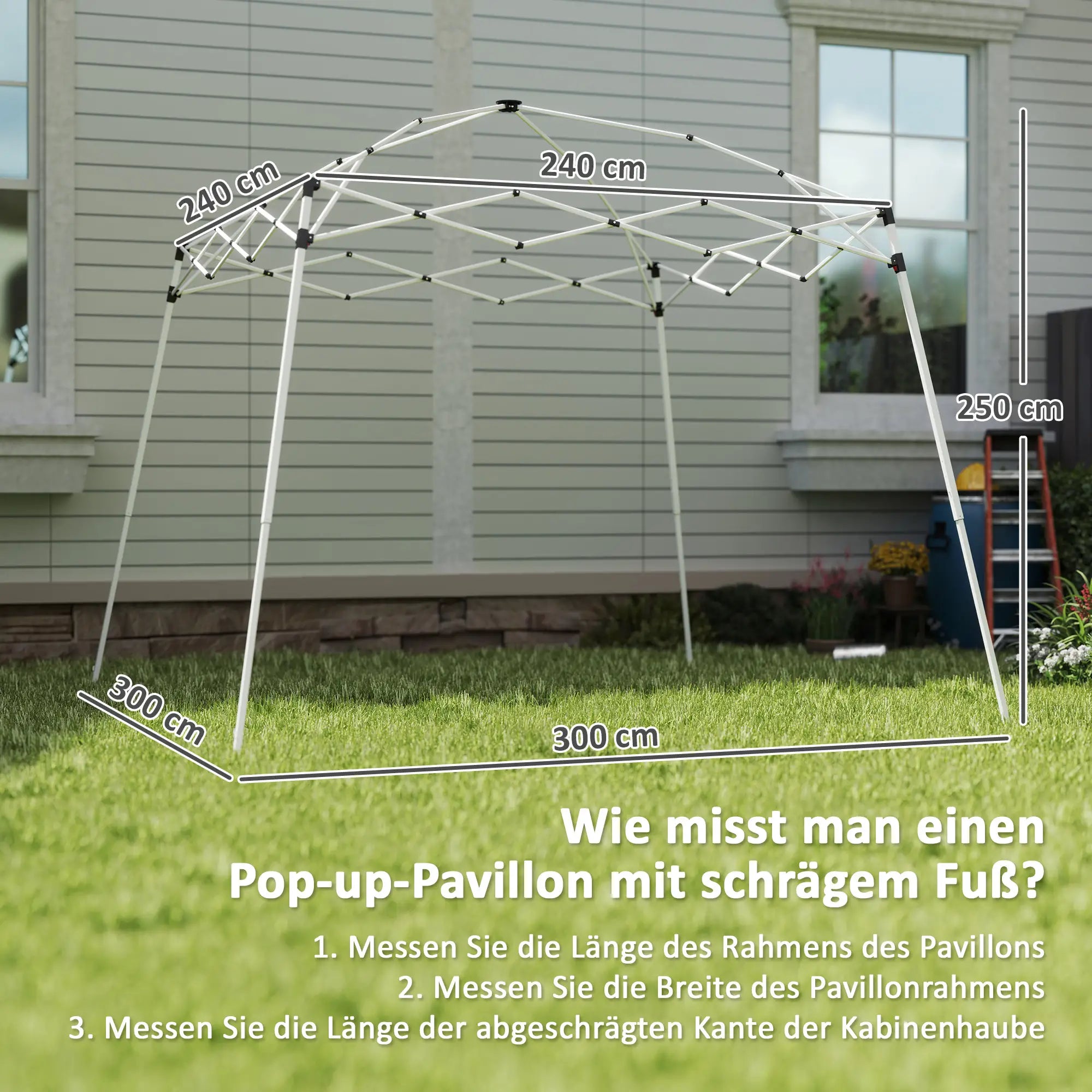 Outsunny Ersatzdach 3x3 m Hellgrau für Pavillon