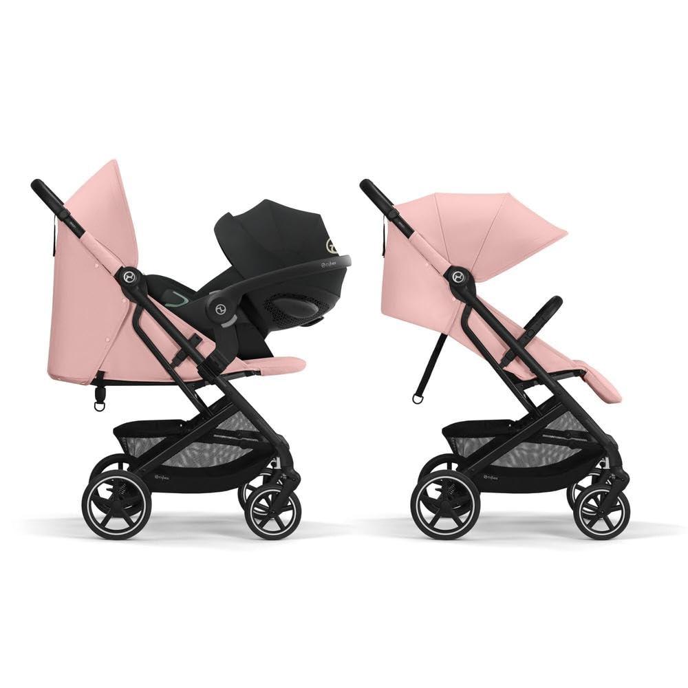 Cybex Gold Kinderwagen Beezy mit One-Pull Harness, Ab Geburt bis ca. 4 Jahre (max. 22 kg), Kompakt und ergonomisch, Almond Beige (Beige mit schwarzem Rahmen)