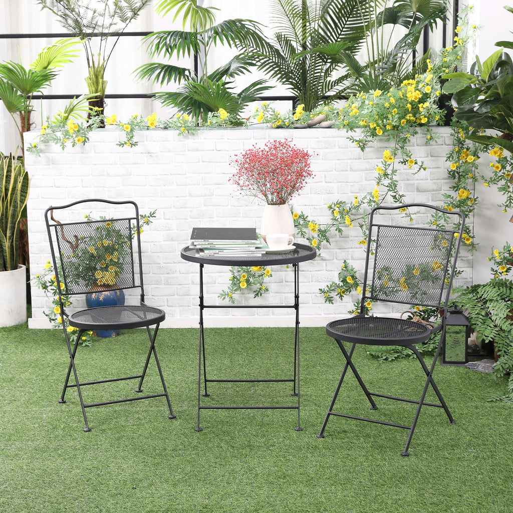 Outsunny Gartenmöbelset 3-teilig faltbar Balkonset Outdoor