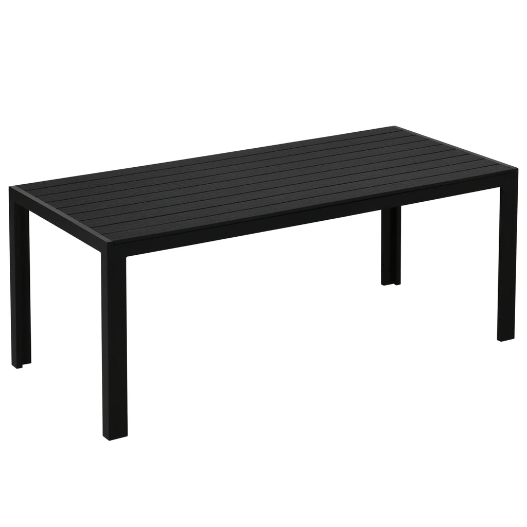 Outsunny Gartentisch Outdoor wetterfest WPC-Tischplatte Aluminium