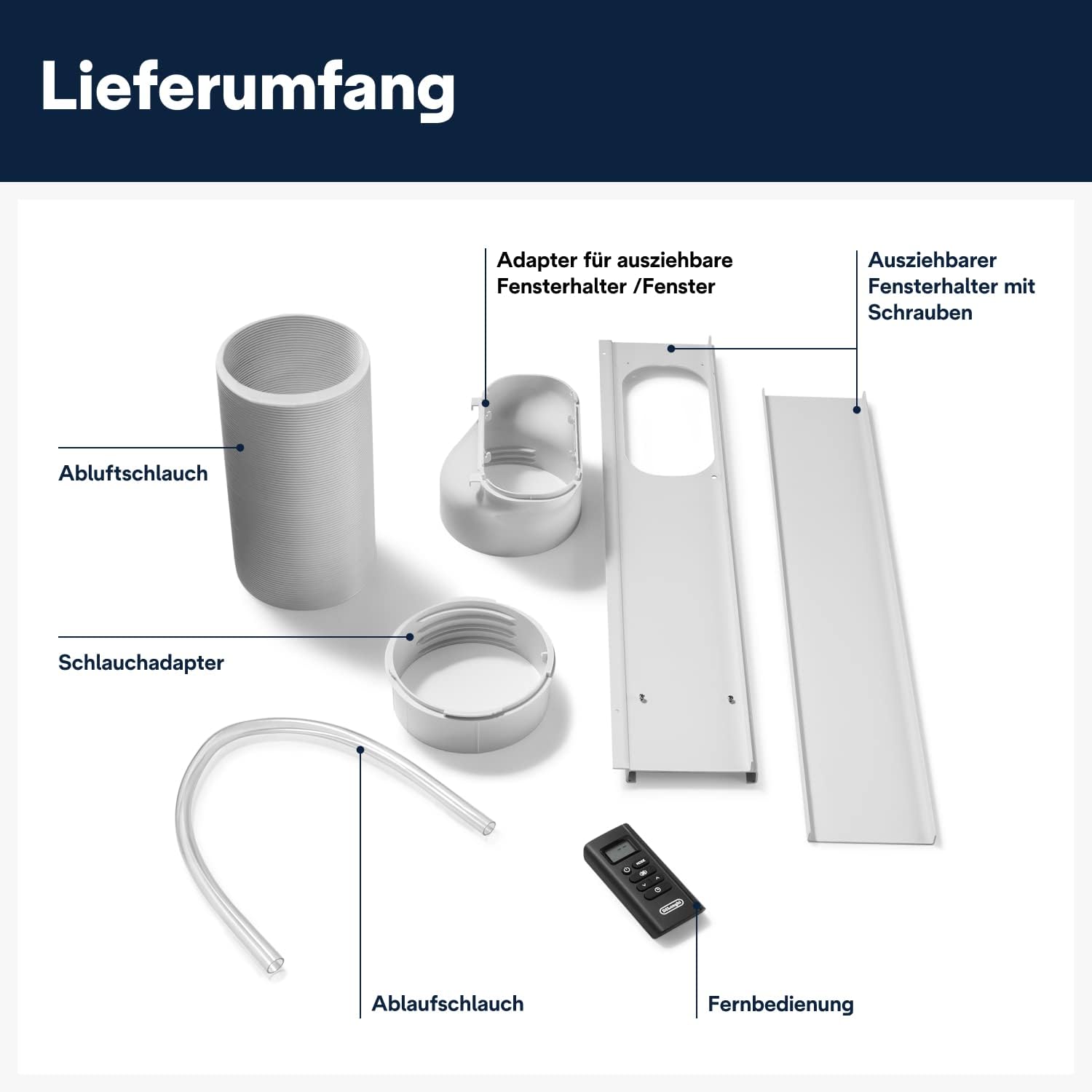 De'Longhi Pinguino PAC EM93 Silent, Mobile Klimaanlage für Räume bis zu 90 m³, 10.500 BTU/h, 2,6 kW, 63 dB, Entfeuchtungsfunktion, Energieklasse A, 24h-Timer, Weiß