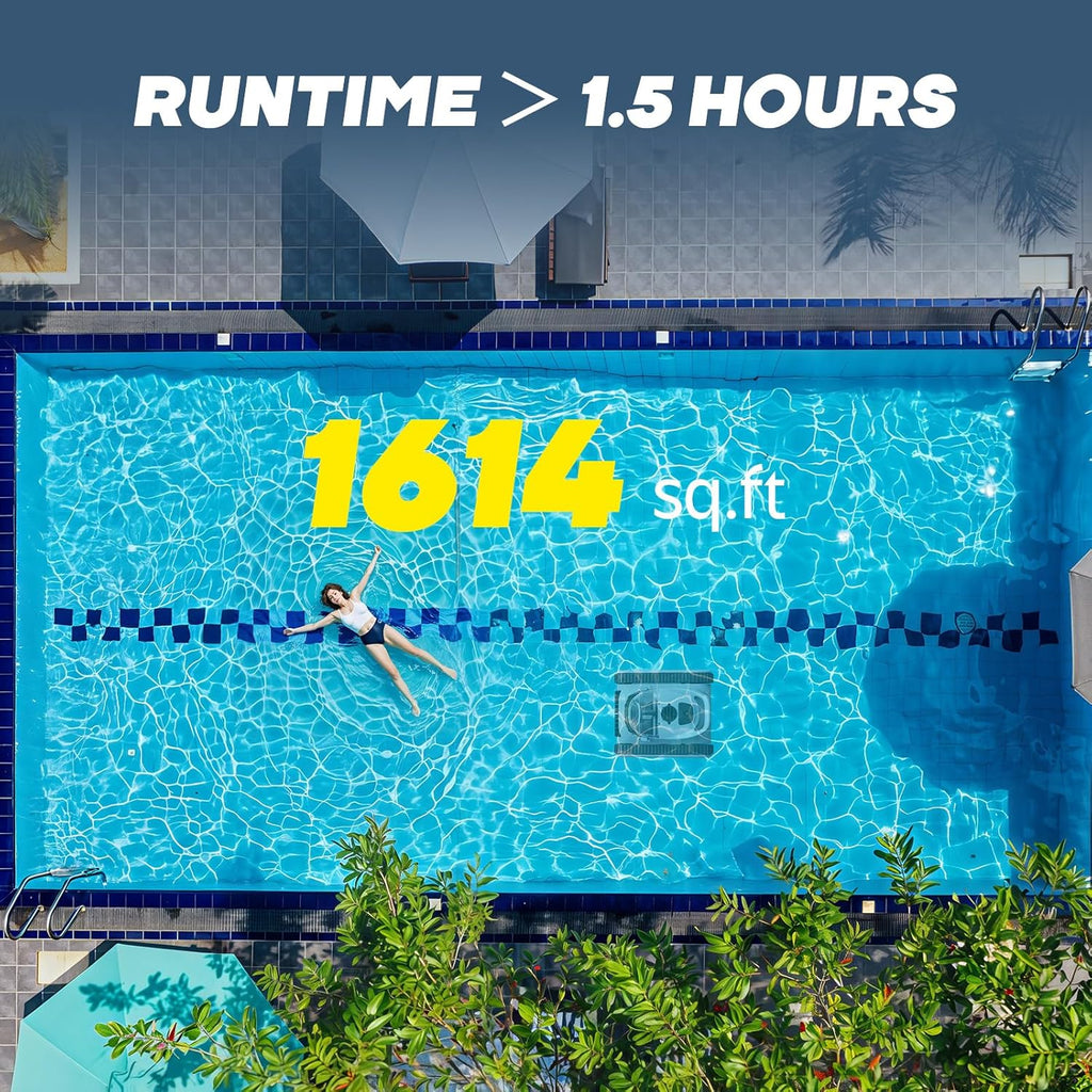 Crab Kabelloser Roboter-Poolsauger, Wandklettern, automatischer Poolreiniger, geeignet für Wände und Böden von 150 m² großen Pools