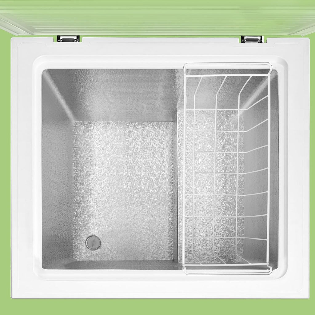 Comfee RCC100WH2(E) Gefriertruhe/169 kWh/Jahr/85cm hoch/99L/38dB/Geringe Lautstärke/Hoch effizientesD-förmigesRohr/Geeignet für verschiedene Einsatzszenarien/Einstellbarer Temperaturregler/Weiß