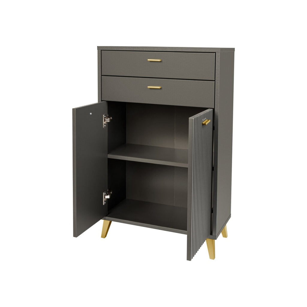 LIVARNO home Bad-Seitenschrank, mit Wellenoptik - B-Ware neuwertig