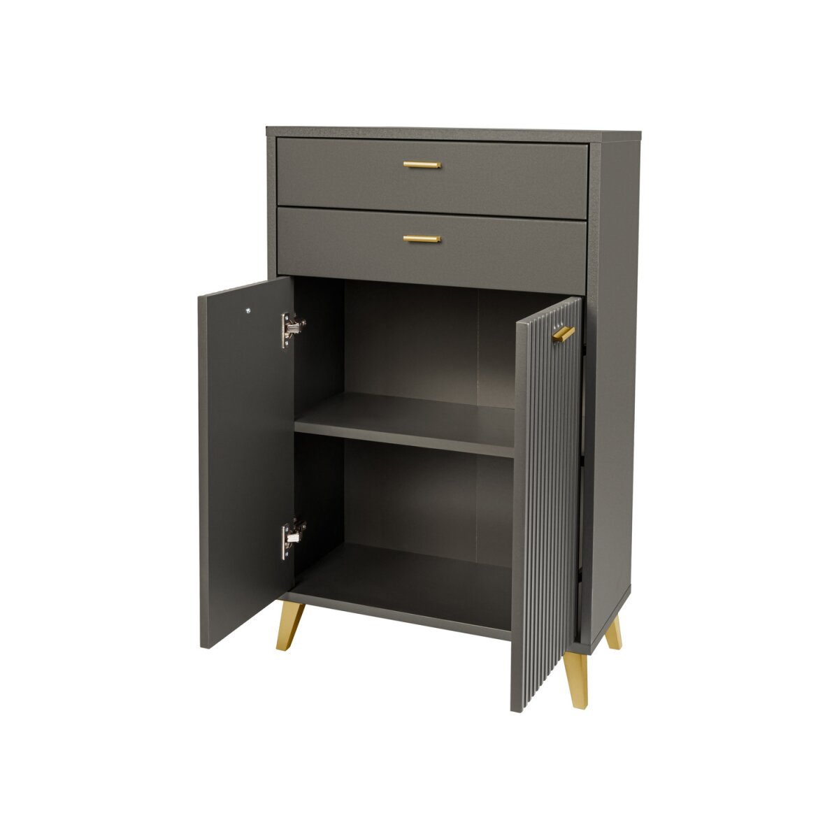 LIVARNO home Bad-Seitenschrank, mit Wellenoptik - B-Ware neuwertig
