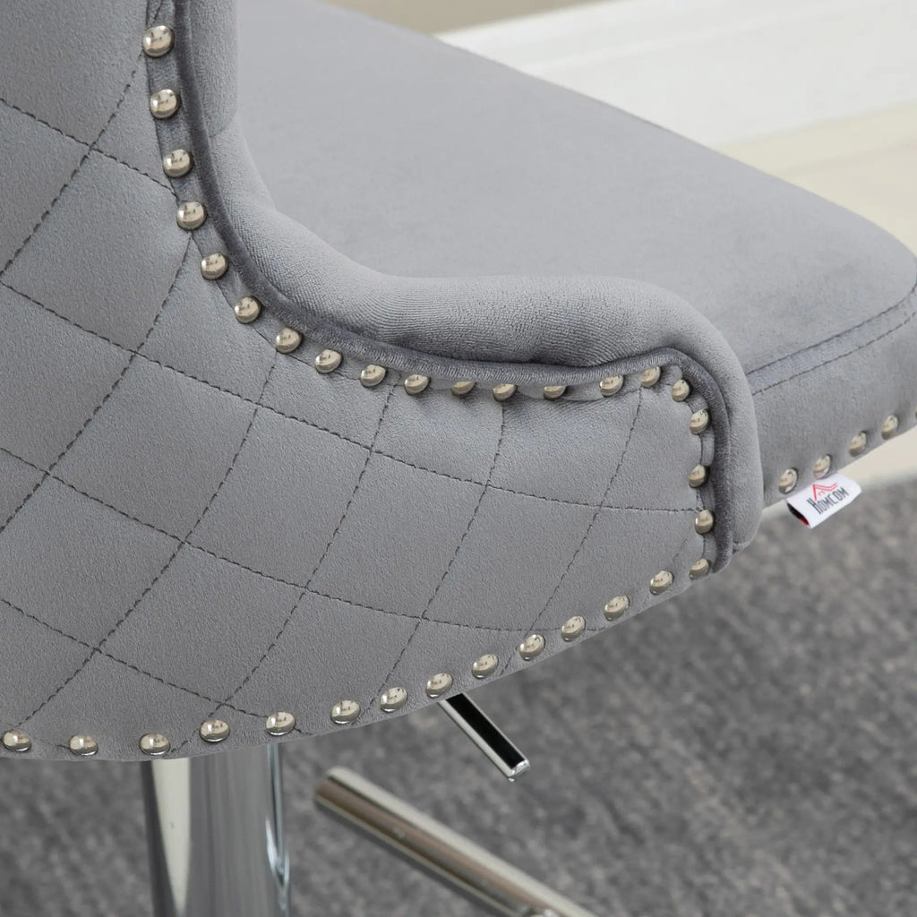 HOMCOM Barhocker 2er-Set höhenverstellbar drehbar Tufting