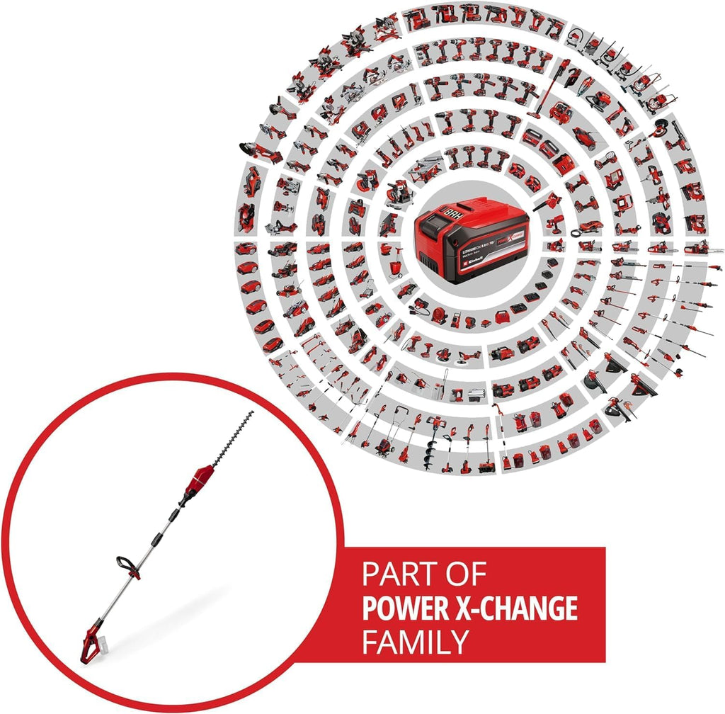 Einhell Akku-Teleskop-Heckenschere GE-HH 18/45 Li T-Solo Power X-Change (Li-Ion, 18 V, 45 cm Schwertlnge, Messer aus diamantgeschliffenem Stahl, ohne Akku und Ladegert)