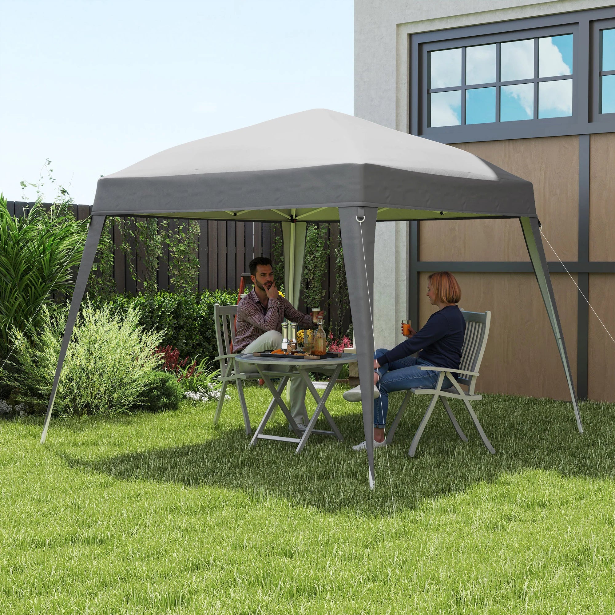 Outsunny Ersatzdach 3x3 m Hellgrau für Pavillon