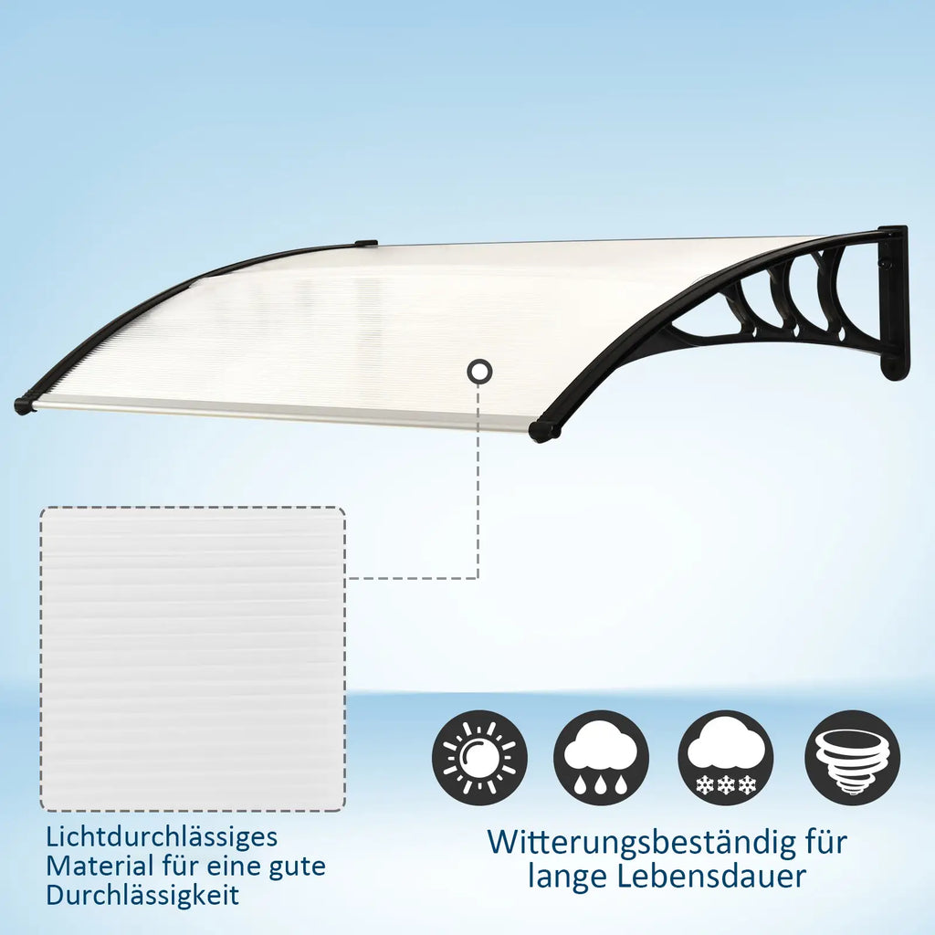 Outsunny Vordach Haustür Überdachung UV-beständig Polycarbonat