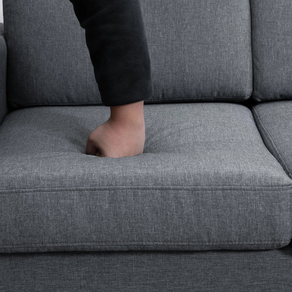 HOMCOM 3-Sitzer Sofa minimalistisches Design hoher Komfort Dunkelgrau