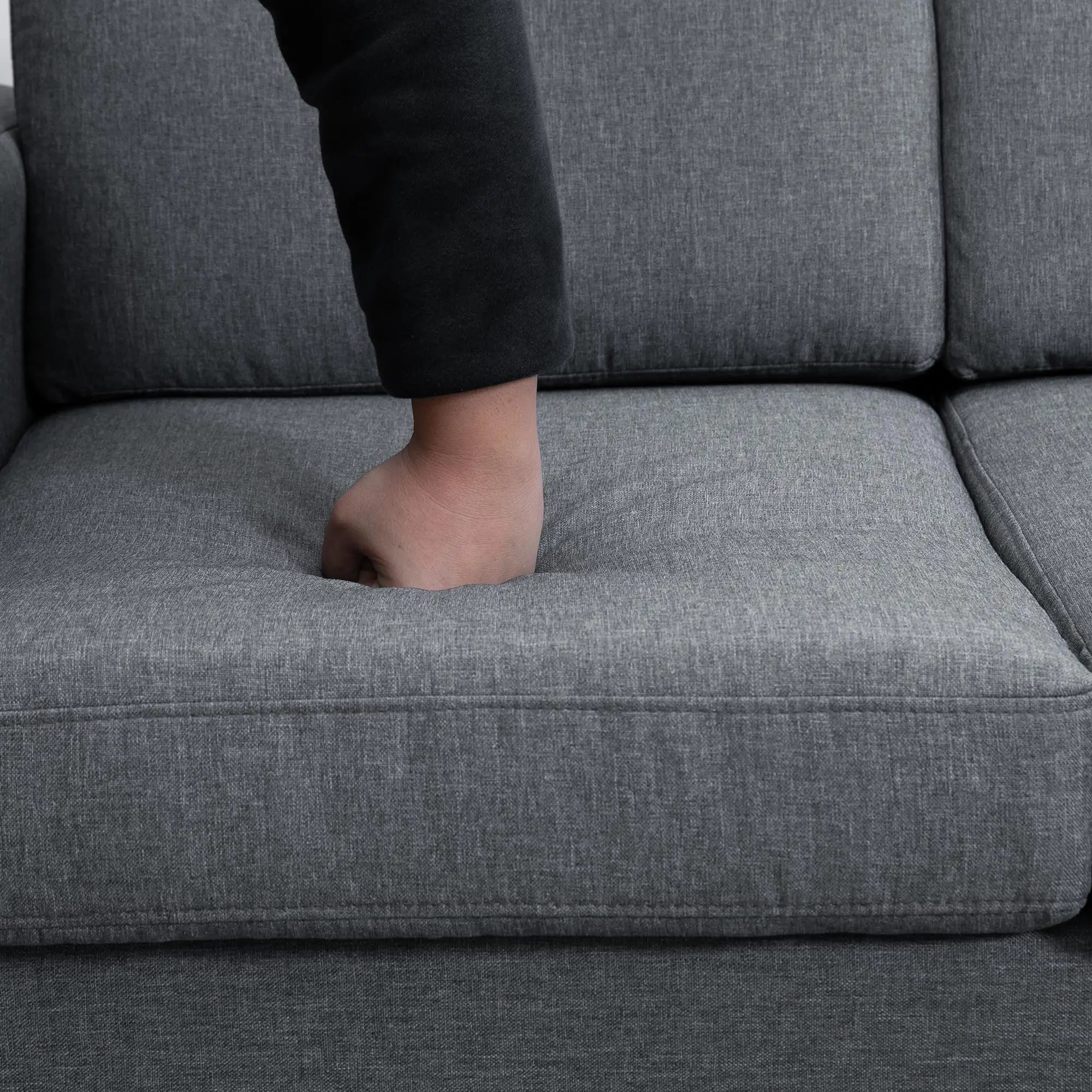 HOMCOM 3-Sitzer Sofa minimalistisches Design hoher Komfort Dunkelgrau