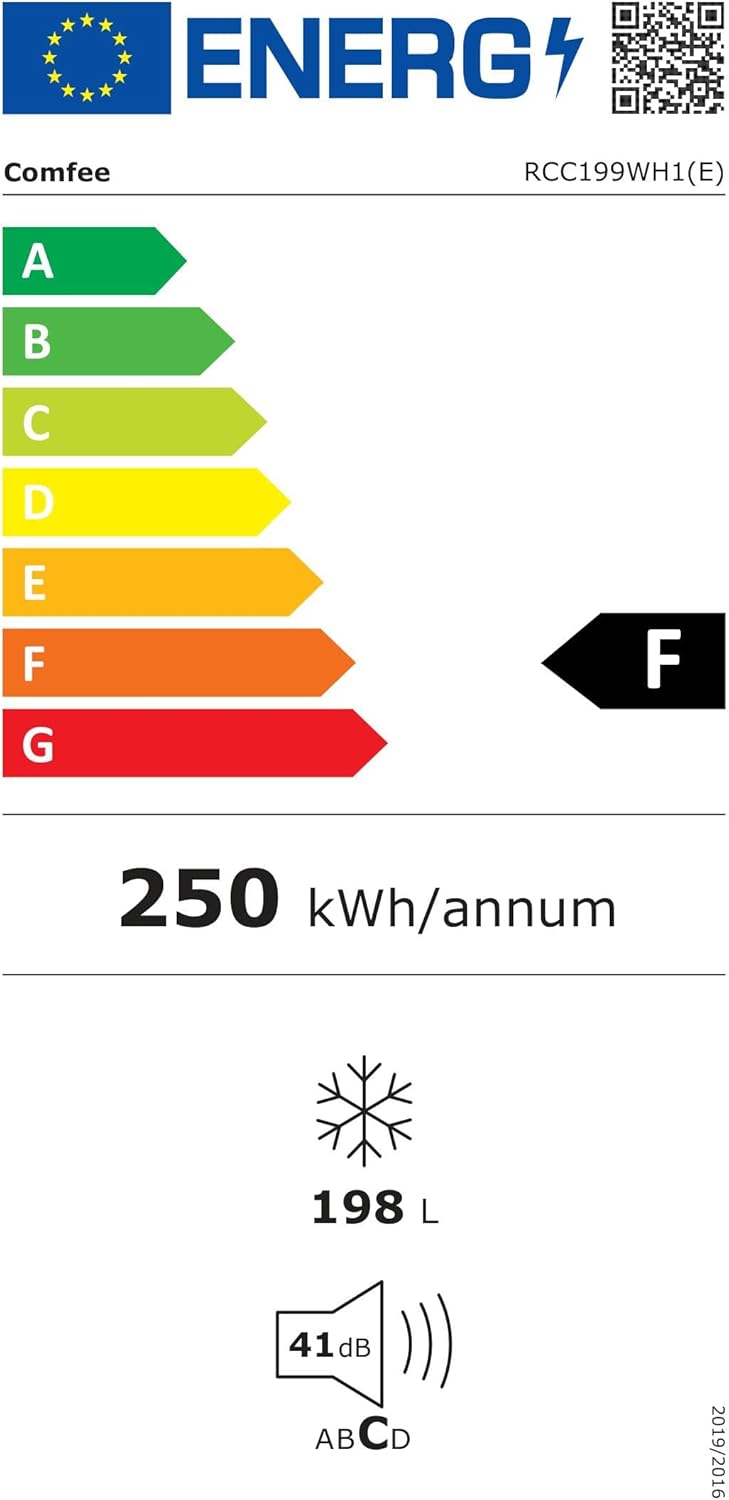 Comfee RCC100WH2(E) Gefriertruhe/169 kWh/Jahr/85cm hoch/99L/38dB/Geringe Lautstärke/Hoch effizientesD-förmigesRohr/Geeignet für verschiedene Einsatzszenarien/Einstellbarer Temperaturregler/Weiß
