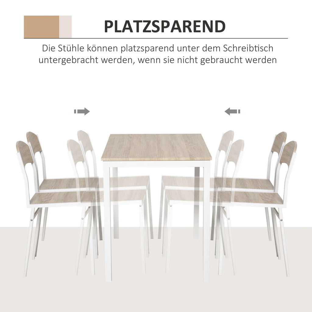 HOMCOM Essgruppe 5-teilig Landhausstil vielseitig einsetzbar