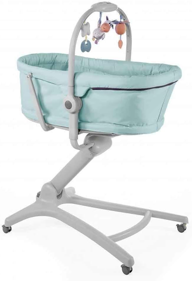 Chicco Baby Hug 4 in 1 Stubenwagen ab 0 Monate, Erhöhte Babyliege, Babybett, Hochstuhl mit Spielbogen, bis 15 kg, Verstellbare Rückenlehne, Verstellbare Höhe und 4 Räder
