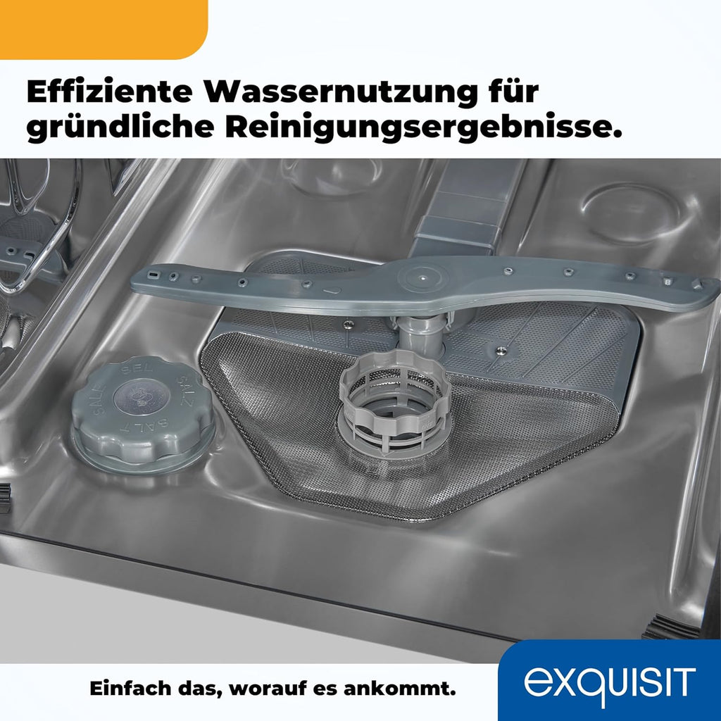 Exquisit Geschirrspüler, 9 Maßgedecke, Spülmaschine 45 cm, Power+, ECO-Modus, Geschirrspüler 45 cm, GSP59109-030E silber