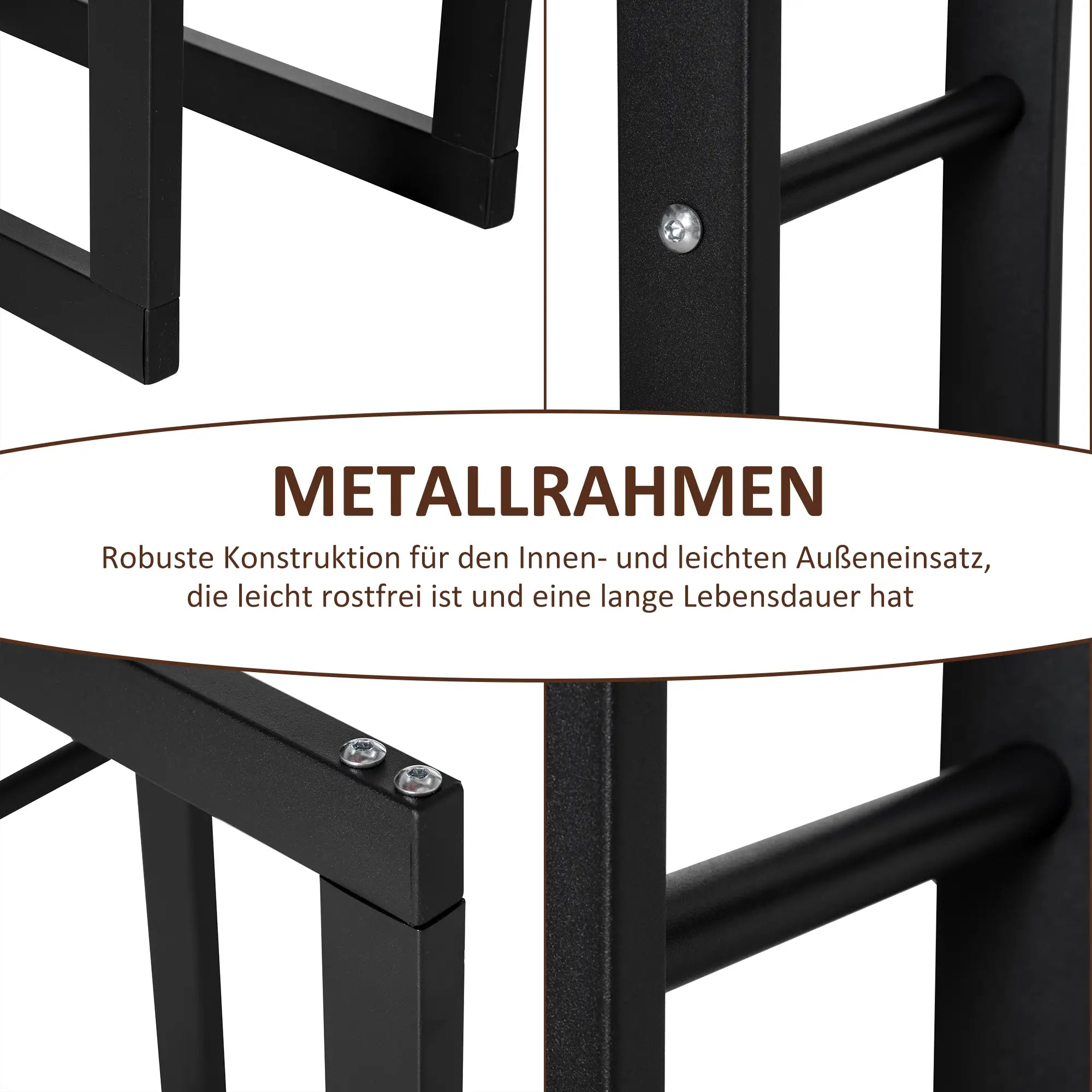 HOMCOM Kaminholzständer Kaminholzregal elegantes Design großer Stauraum