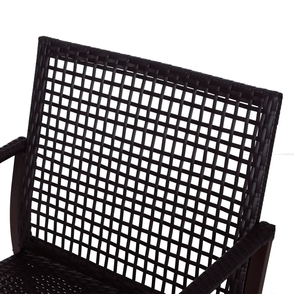 Outsunny Gartensitzgruppe 2 Schaukelstühle Tisch mit Kissen Rattan