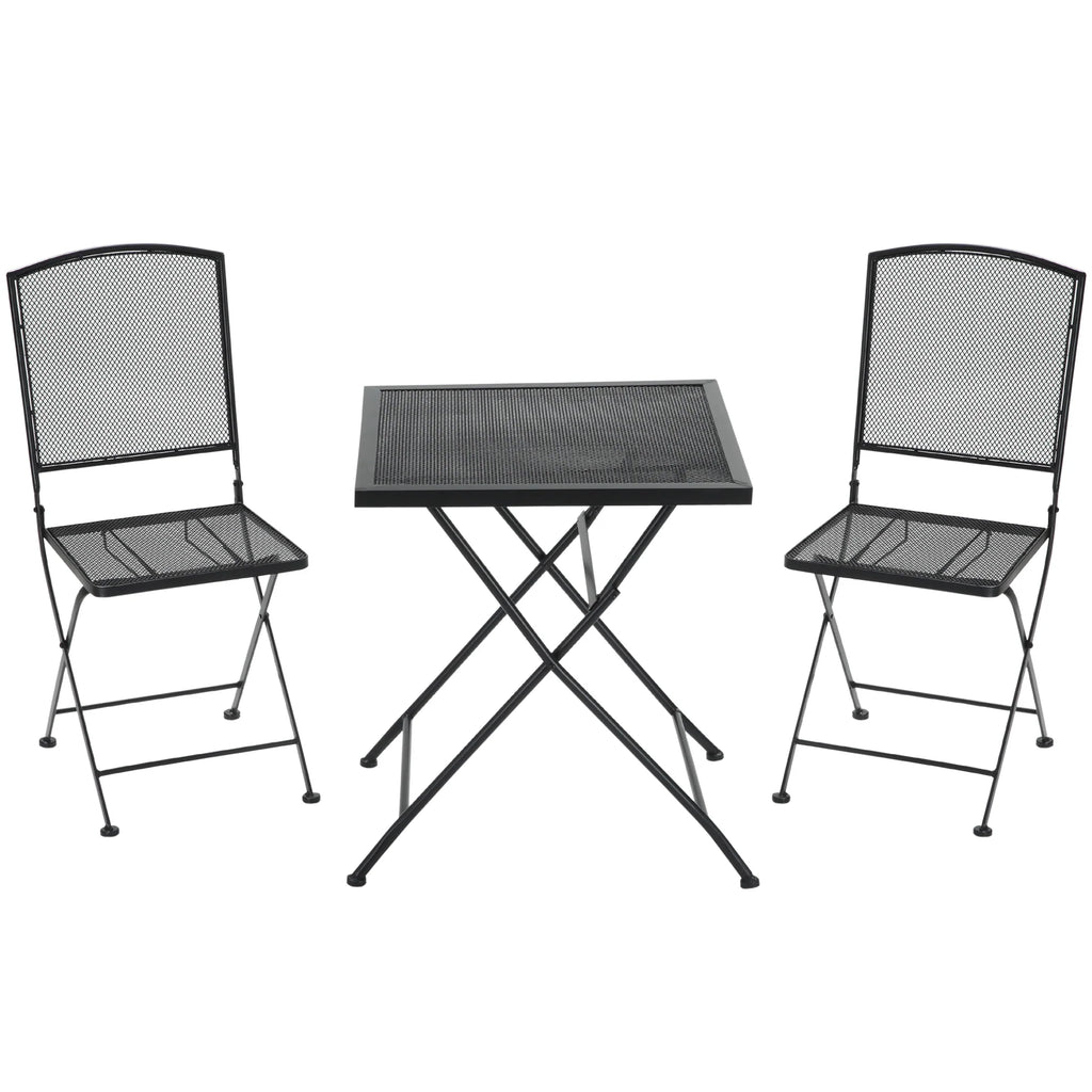 Outsunny Bistroset 3-teilig klappbar wetterfest Outdoor grau