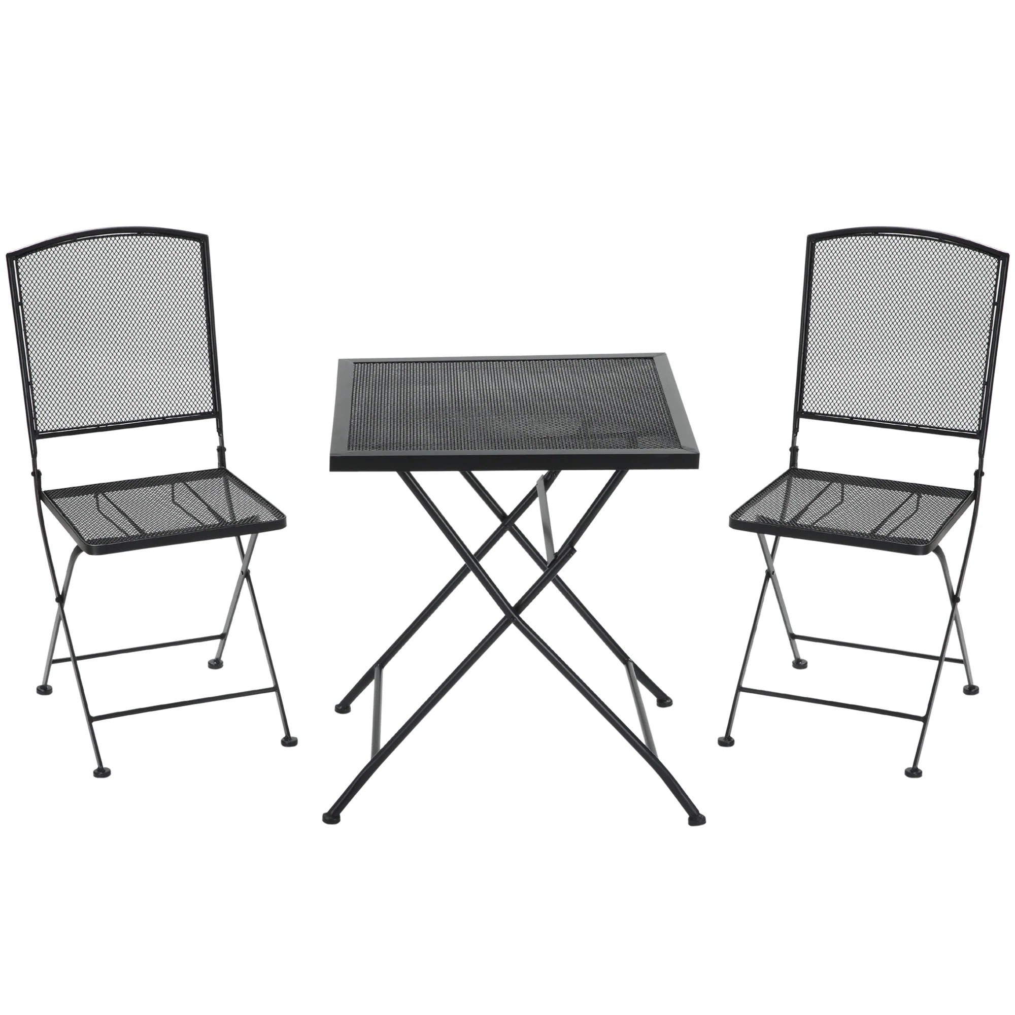 Outsunny Bistroset 3-teilig klappbar wetterfest Outdoor grau