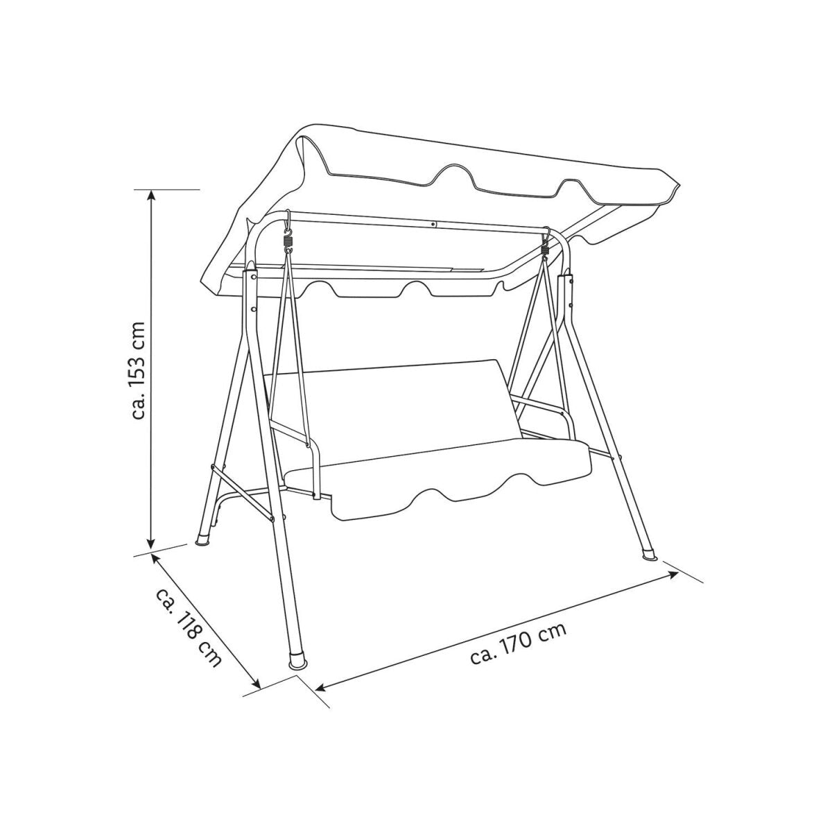 LIVARNO home Hollywoodschaukel 2-Sitzer mit bequemer Polsterung - B-Ware sehr gut