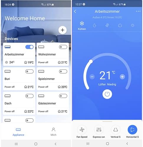 12000 BTU 3,6 kW QuickConnect ULTRA Split Klimaanlage + Heizung ECO Smart WiFi-Ready/Super Ioniser/Self-Clean/Follow Me komplett Set leise inkl. 4m QuickConnect Leitungen
