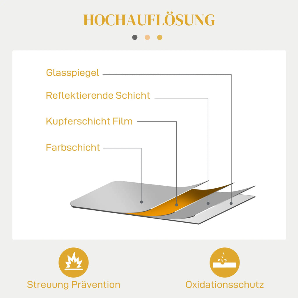 HOMCOM Wandspiegel Barockstil florale Deko abnehmbare Verzierungen