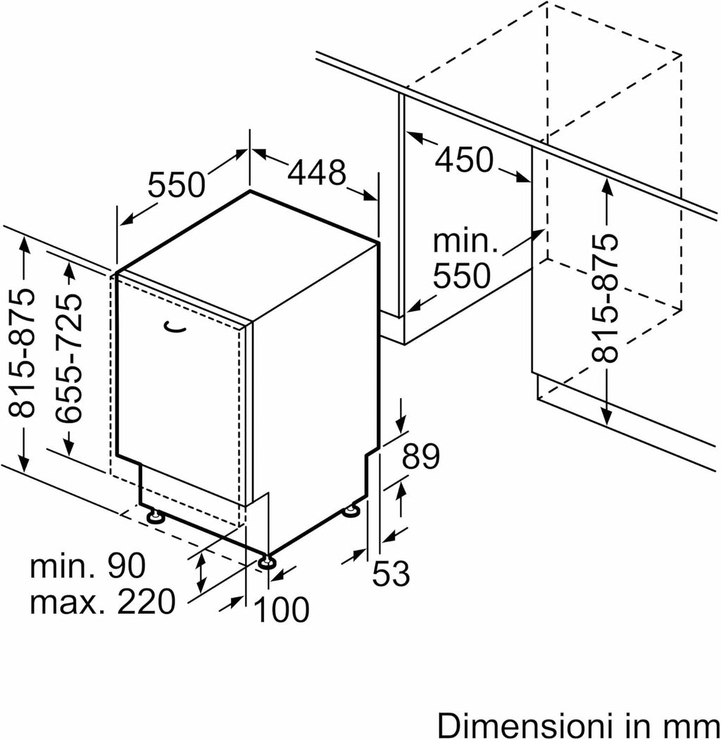 Bosch SPV2IKX10E Serie 2 Smarter Geschirrspüler vollintegriert, 45 cm breit, Besteckkorb, Extra Trocknen auf Knopfdruck, InfoLight roter Lichtpunkt am Boden, AquaStop Schutz gegen Wasserschäden, Weiß