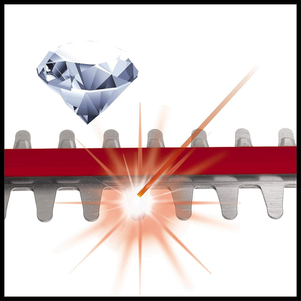 Einhell Elektro-Heckenschere GE-EH 7067 (700 W, Messer aus  geschnittenem u. diamantgeschliffenem Stahl, Metallgetriebe, Stoschutz, inkl. Kcher)
