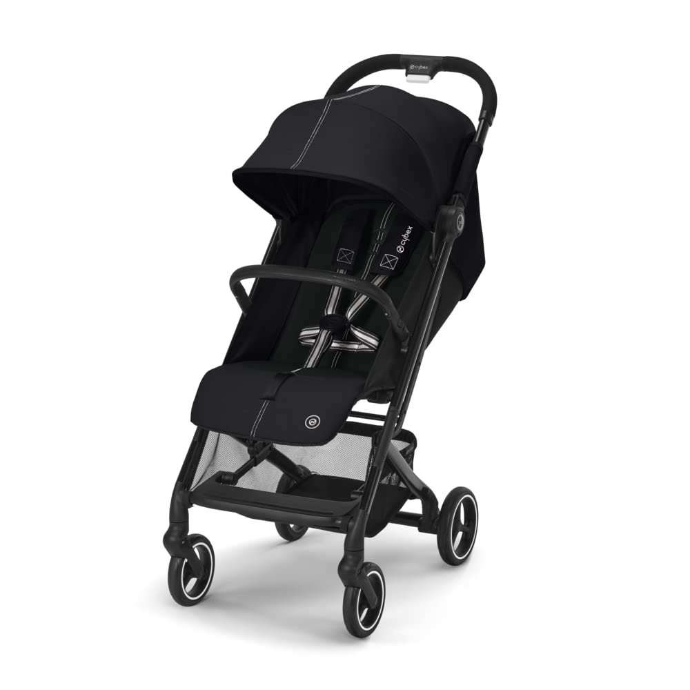 Cybex Gold Kinderwagen Beezy mit One-Pull Harness, Ab Geburt bis ca. 4 Jahre (max. 22 kg), Kompakt und ergonomisch, Almond Beige (Beige mit schwarzem Rahmen)